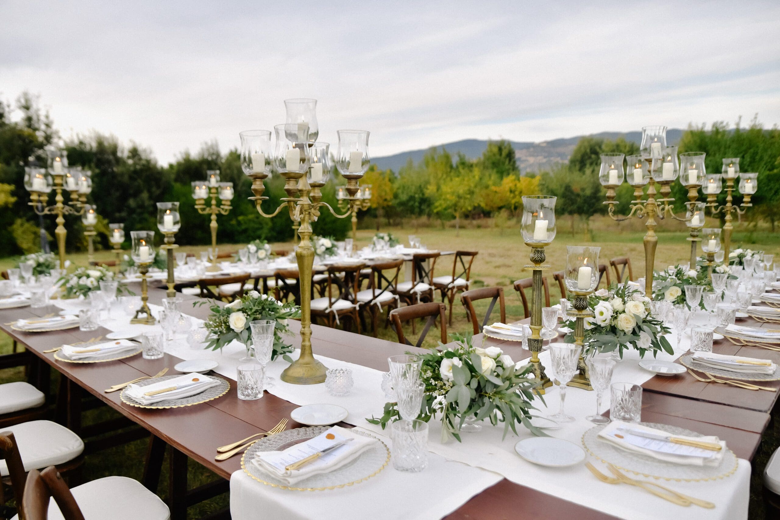 dining table set for catering